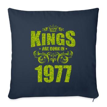 kings are born 1977 - Sofa pillowcase 17,3'' x 17,3'' (45 x 45 cm) - navy - Front