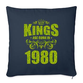 kings are born 1980 - Sofa pillowcase 17,3'' x 17,3'' (45 x 45 cm) - navy - Front