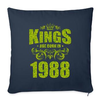 kings are born 1988 - Sofa pillowcase 17,3'' x 17,3'' (45 x 45 cm) - navy - Front