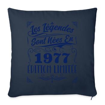 1977 les légendes sont nées en 1977 | vintage - Housse de coussin décorative 45 x 45 cm - bleu marine - Devant