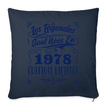1978 les légendes sont nées en 1978 | vintage - Housse de coussin décorative 45 x 45 cm - bleu marine - Devant