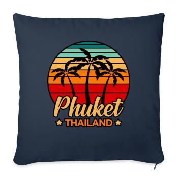 Thaïlande - Housse de coussin décorative 45 x 45 cm - bleu marine - Devant