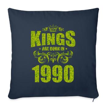 kings are born 1990 - Sofa pillowcase 17,3'' x 17,3'' (45 x 45 cm) - navy - Front