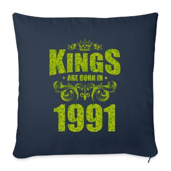 kings are born 1991 - Sofa pillowcase 17,3'' x 17,3'' (45 x 45 cm) - navy - Front