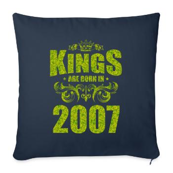 kings are born 2007 - Sofa pillowcase 17,3'' x 17,3'' (45 x 45 cm) - navy - Front