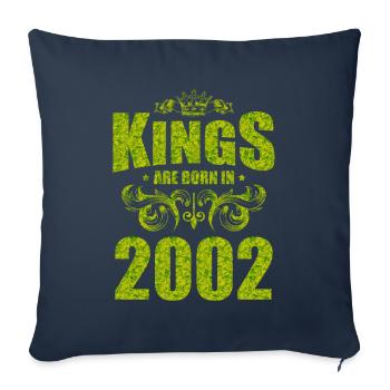 les rois naissent en 2002 - Housse de coussin décorative 45 x 45 cm - bleu marine - Devant