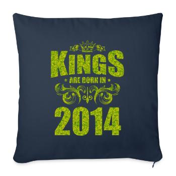 les rois sont nés en 2014 - Housse de coussin décorative 45 x 45 cm - bleu marine - Devant