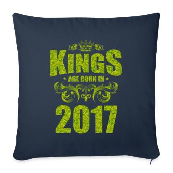 les rois sont nés en 2017 - Housse de coussin décorative 45 x 45 cm - bleu marine - Devant