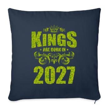 les rois naissent en 2027 - Housse de coussin décorative 45 x 45 cm - bleu marine - Devant