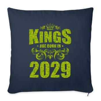 kings are born 2029 - Sofa pillowcase 17,3'' x 17,3'' (45 x 45 cm) - navy - Front