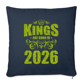 les rois naissent en 2026 - Housse de coussin décorative 45 x 45 cm - bleu marine - Devant