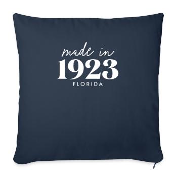 Fabriqué en 1923 en Floride. Fête d’anniversaire mignonne - Housse de coussin décorative 45 x 45 cm - bleu marine - Devant