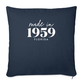 Fabriqué en 1959 en Floride. Fête d’anniversaire mignonne - Housse de coussin décorative 45 x 45 cm - bleu marine - Devant