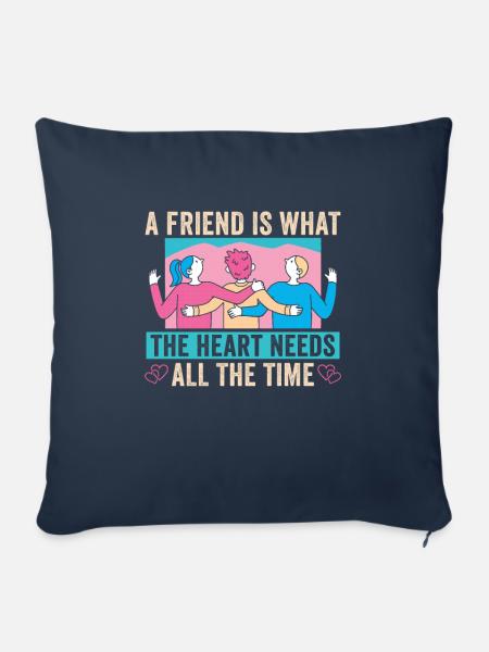 Freundschafts Geschenk Freund - Sofakissenbezug 45 x 45 cm - Navy