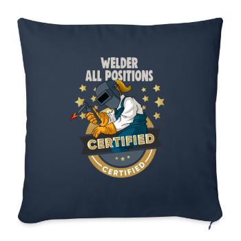 Welder slogan design for metal workers - Sofa pillowcase 17,3'' x 17,3'' (45 x 45 cm) - navy - Front