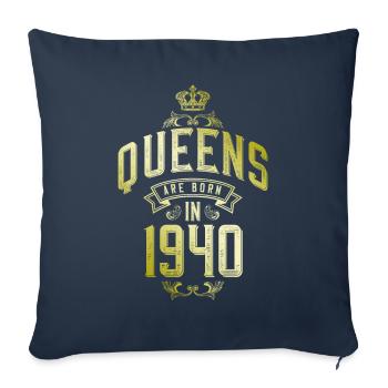 Queens born in 1940 - Sofa pillowcase 17,3'' x 17,3'' (45 x 45 cm) - navy - Front