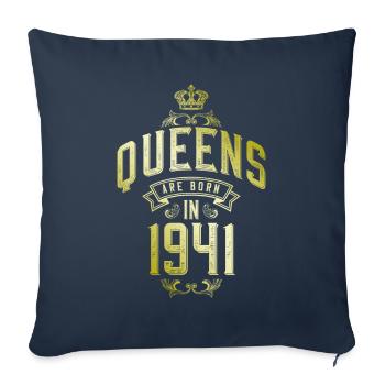 Queens born in 1941 - Sofa pillowcase 17,3'' x 17,3'' (45 x 45 cm) - navy - Front