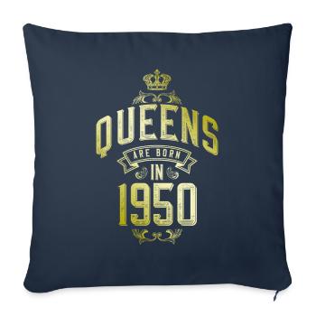 Queens born in 1950 - Sofa pillowcase 17,3'' x 17,3'' (45 x 45 cm) - navy - Front