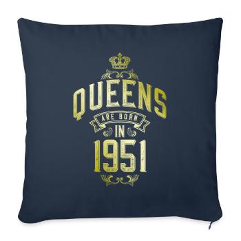 Queens born in 1951 - Sofa pillowcase 17,3'' x 17,3'' (45 x 45 cm) - navy - Front