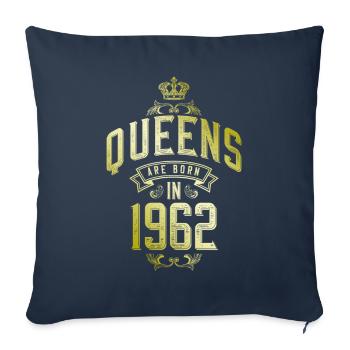 Queens born in 1962 - Sofa pillowcase 17,3'' x 17,3'' (45 x 45 cm) - navy - Front