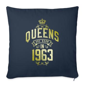 Queens born in 1963 - Sofa pillowcase 17,3'' x 17,3'' (45 x 45 cm) - navy - Front