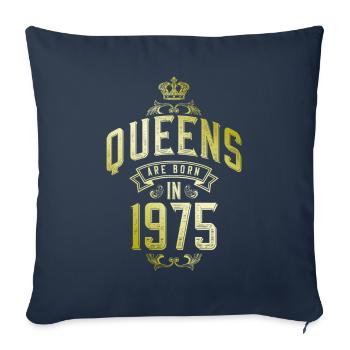 Queens born in 1975 - Sofa pillowcase 17,3'' x 17,3'' (45 x 45 cm) - navy - Front