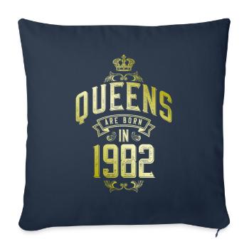 Queens born in 1982 - Sofa pillowcase 17,3'' x 17,3'' (45 x 45 cm) - navy - Front