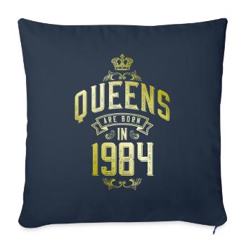 Queens born in 1984 - Sofa pillowcase 17,3'' x 17,3'' (45 x 45 cm) - navy - Front