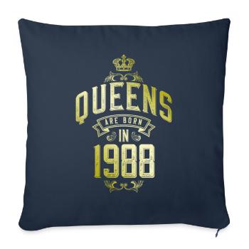 Queens born in 1988 - Sofa pillowcase 17,3'' x 17,3'' (45 x 45 cm) - navy - Front
