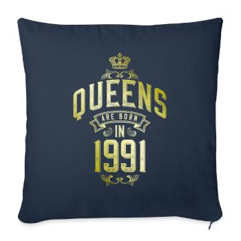 Queens born in 1991 - Sofa pillowcase 17,3'' x 17,3'' (45 x 45 cm) - navy - Front
