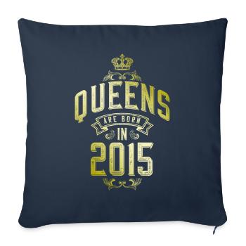 Queens born in 2015 - Sofa pillowcase 17,3'' x 17,3'' (45 x 45 cm) - navy - Front