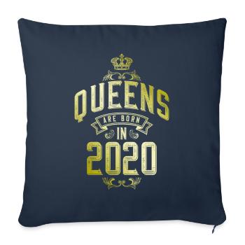 Queens born in 2020 - Sofa pillowcase 17,3'' x 17,3'' (45 x 45 cm) - navy - Front