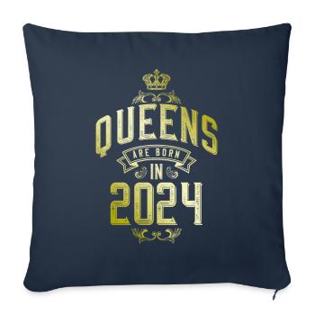 Queens born in 2024 - Sofa pillowcase 17,3'' x 17,3'' (45 x 45 cm) - navy - Front