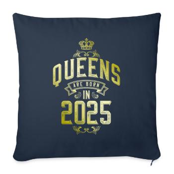 Queens born in 2025 - Sofa pillowcase 17,3'' x 17,3'' (45 x 45 cm) - navy - Front