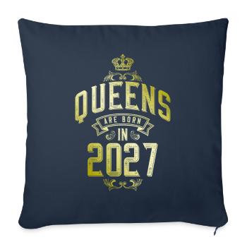 Queens born in 2027 - Sofa pillowcase 17,3'' x 17,3'' (45 x 45 cm) - navy - Front