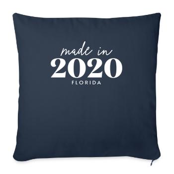 Fabriqué en 2020 en Floride. Fête d’anniversaire mignonne - Housse de coussin décorative 45 x 45 cm - bleu marine - Devant