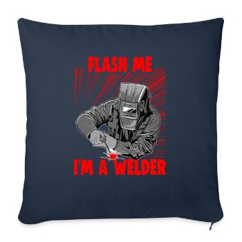 Welder slogan design for metal workers - Sofa pillowcase 17,3'' x 17,3'' (45 x 45 cm) - navy - Front