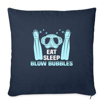 Instructeur de conception de plongée sous-marine Snorkeling - Housse de coussin décorative 45 x 45 cm - bleu marine - Devant