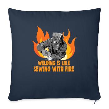Welder slogan design for metal workers - Sofa pillowcase 17,3'' x 17,3'' (45 x 45 cm) - navy - Front