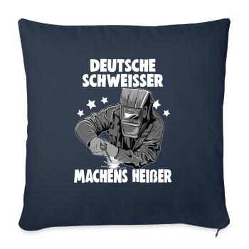 Schweißerin Spruch Design für Metallbauer - Sofakissenbezug 45 x 45 cm - Navy - Vorne