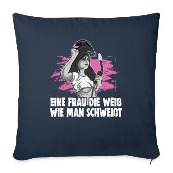 Schweißerin Spruch Design für Metallbauer - Sofakissenbezug 45 x 45 cm - Navy - Vorne