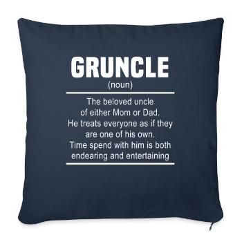 Gruncle Noun Grand Oncle Définition Parrain - Housse de coussin décorative 45 x 45 cm - bleu marine - Devant