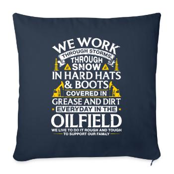 OilField Workers Oil Rig Oil Platform Oil Production - Sofa pillowcase 17,3'' x 17,3'' (45 x 45 cm) - navy - Front