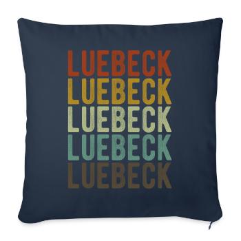 Luebeck City Retro Vintage - Housse de coussin décorative 45 x 45 cm - bleu marine - Devant
