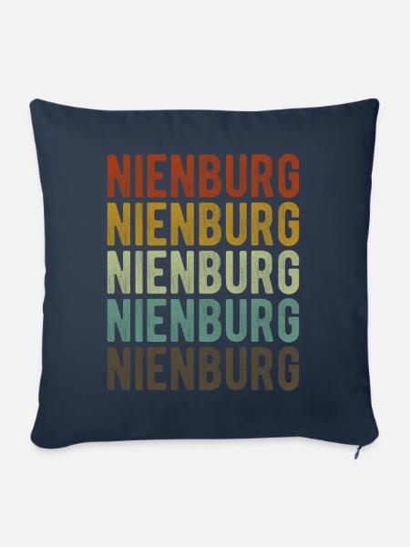 Nienburg Stadt Retro Vintage - Sofakissenbezug 45 x 45 cm - Navy