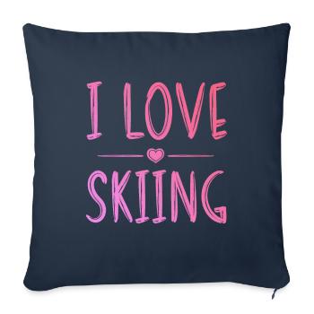 I love skiing - Sofa pillowcase 17,3'' x 17,3'' (45 x 45 cm) - navy - Front