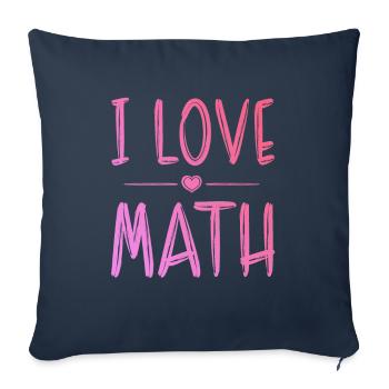 J’adore les maths - Housse de coussin décorative 45 x 45 cm - bleu marine - Devant