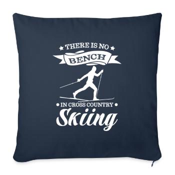 Skieurs de fond biathlon de fond - Housse de coussin décorative 45 x 45 cm - bleu marine - Devant