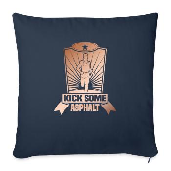 Running Marathon Runner Running - Housse de coussin décorative 45 x 45 cm - bleu marine - Devant