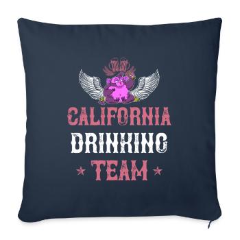 Équipe de consommation d’alcool en Californie - Housse de coussin décorative 45 x 45 cm - bleu marine - Devant